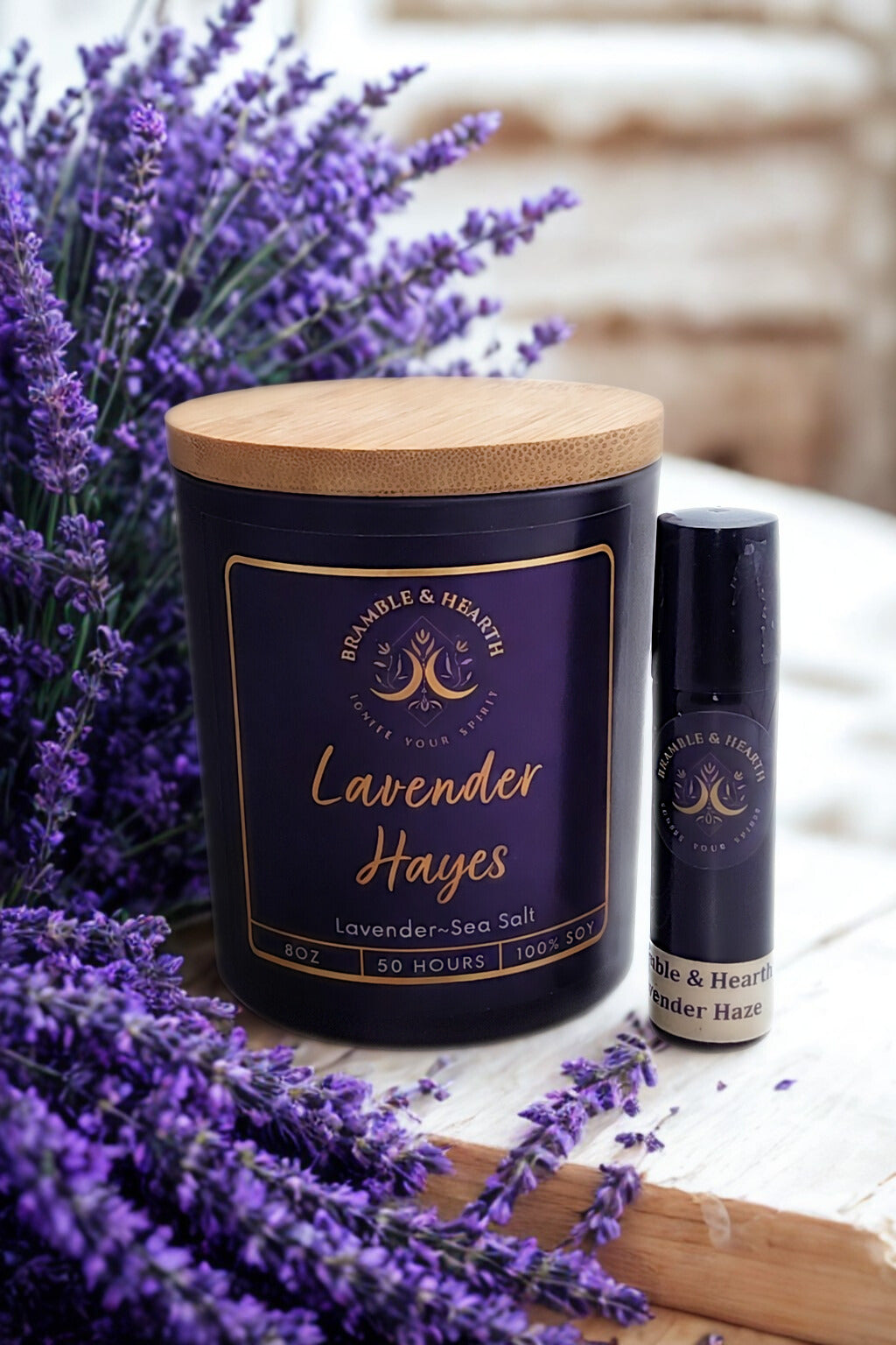 8oz Candle & Roll-on Perfume Bundle